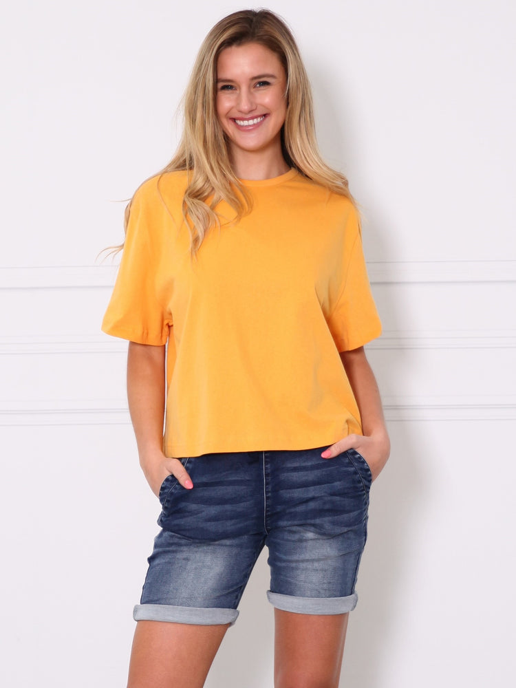 OVERSIZED BOXY CROP TEE - S22T104LE